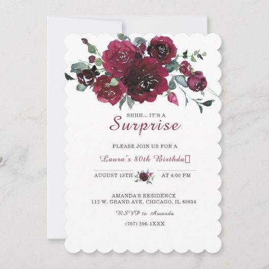 Voor 80ste verjaardag verrassingsfeest kaart (Voorkant)