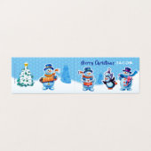 Voor & achter aangepaste kerstkaart sneeuwpopmuzie kaart (Buitenkant ongevouwen)