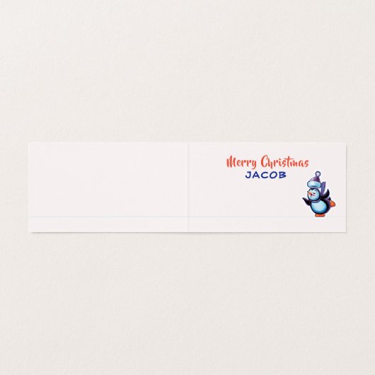 Voor & achter aangepaste kerstkaart sneeuwpoppen s kaart (Binnenkant ongevouwen)