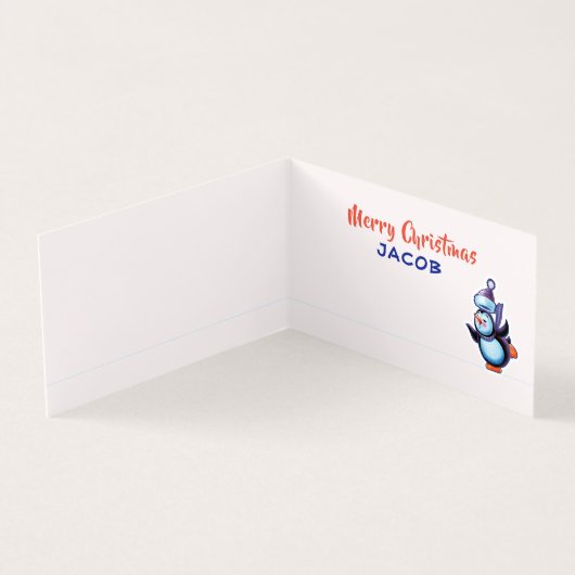 Voor & achter aangepaste kerstkaart sneeuwpoppen s kaart (Binnen)