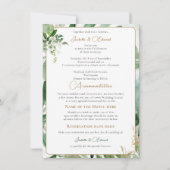 Voor & achter Groen Tropisch blad Goud Geometrisch Kaart (Achterkant)