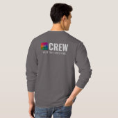 Voor & Achterdruk Bedrijf Logo Modern Mannen Crew T-shirt (Achterkant volledig)