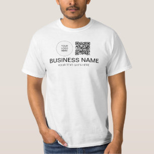 Voor & Achterdruk Sjabloon Mannen QR Code Logo Wer T-shirt