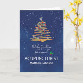 Voor Acupuncturist Kerstboom  naam Kaart (Gele Bloem)