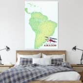 Voor Adventure Amazon regenwoud Brazilië kaart Canvas Afdruk (Insitu (Slaapkamer))
