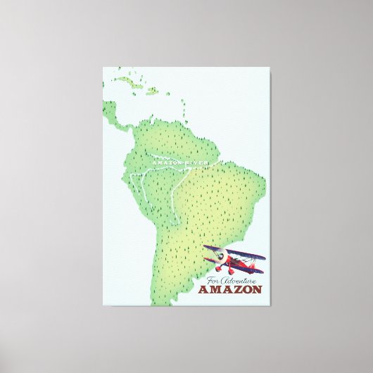Voor Adventure Amazon regenwoud Brazilië kaart Canvas Afdruk (Voorkant)