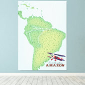Voor Adventure Amazon regenwoud Brazilië kaart Canvas Afdruk (Insitu (Houten vloer))