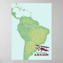 Voor Adventure Amazon regenwoud Brazilië kaart Poster