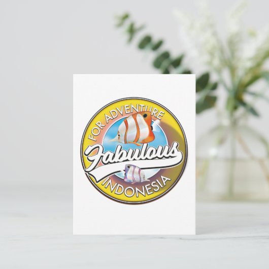 Voor Adventure Fabulous Indonesia logo Briefkaart (Staand voorkant)
