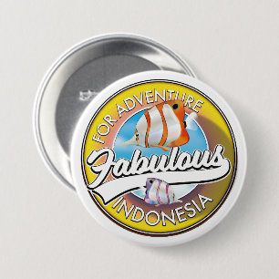 Voor Adventure Fabulous Indonesia logo Ronde Button 7,6 Cm