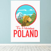 Voor Adventure Poland Travel logo Canvas Afdruk (Insitu (Houten vloer))