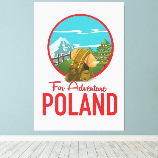 Voor Adventure Poland Travel logo Canvas Afdruk (Insitu (Houten vloer))