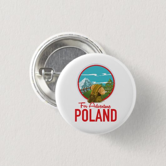 Voor Adventure Poland Travel logo Ronde Button 3,2 Cm (Voorkant /achterkant)