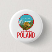 Voor Adventure Poland Travel logo Ronde Button 3,2 Cm (Voorkant)