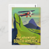 Voor Adventure, reisposter Zuid-Amerika Briefkaart (Voorkant / Achterkant)