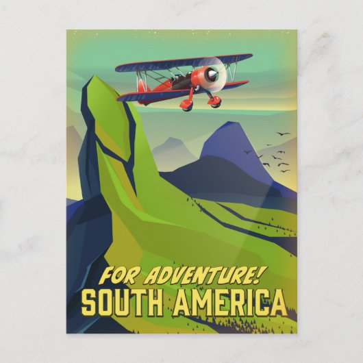Voor Adventure, reisposter Zuid-Amerika Briefkaart (Voorkant)