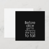voor alice wonderland werd , moest ze herfsten kaart (Voorkant / Achterkant)