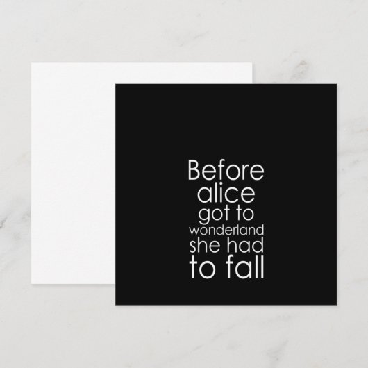 voor alice wonderland werd , moest ze herfsten kaart (Voorkant / Achterkant)