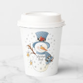 Voor alle doeleinden wintersneeuwpop-Borden Papieren Bekers (Voorkant)
