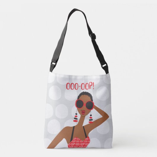 Voor alle meisjes in rood en wit crossbody tas (Achterkant)