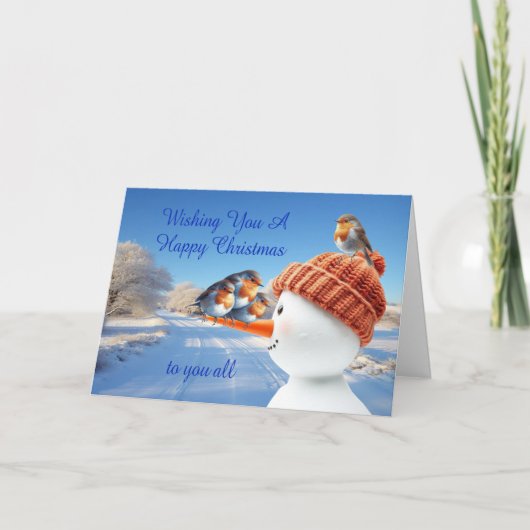 Voor alle Robins en Snowman Kerst Feestdagen Kaart (Voorkant)