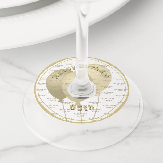 Voor alle tijdperken, Eigen naampatroon - Goud en  Wijnglaslabel (Dichtbij)