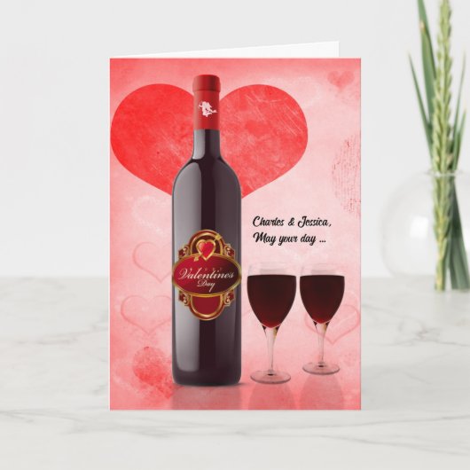 voor allebei Wine Lover's Valentijn Feestdagen Kaart (Voorkant)