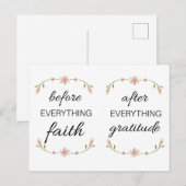Voor alles GELOOF Na alles DANKBAARHEID Briefkaart (Voorkant / Achterkant)