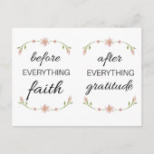 Voor alles GELOOF Na alles DANKBAARHEID Briefkaart (Voorkant)