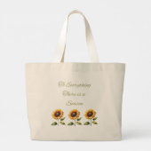 Voor alles is er een Seizoen Zonnebloem Canvas tas (Achterkant)