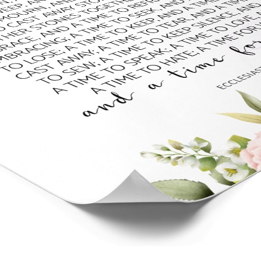 Voor alles wat er is, ecclesiastes 3:1-8 poster (Hoek)