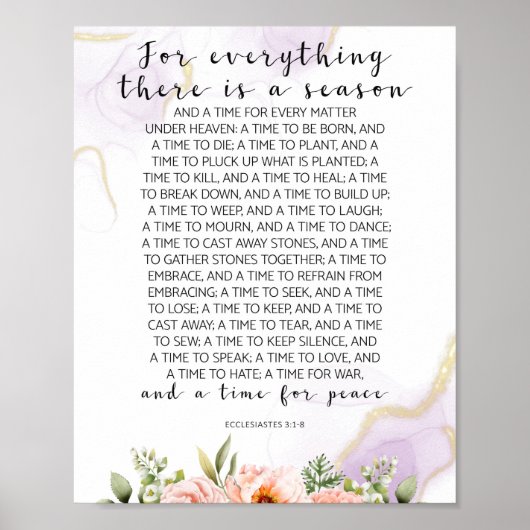 Voor alles wat er is, ecclesiastes 3:1-8 poster (Voorkant)