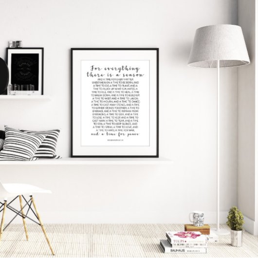 Voor alles wat er is, ecclesiastes 3:1-8 poster