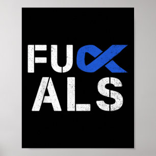 Voor ALS Awareness Month Blue Ribbon Support Squad Poster