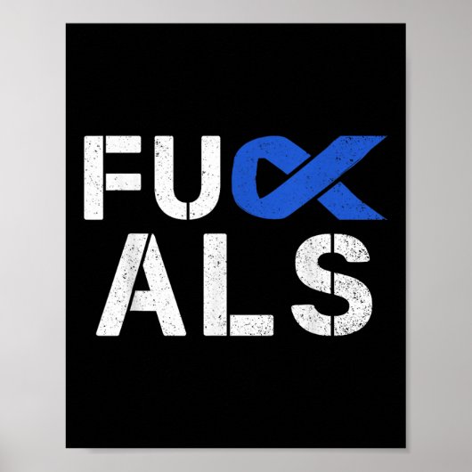 Voor ALS Awareness Month Blue Ribbon Support Squad Poster (Voorkant)