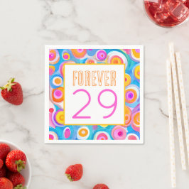 VOOR ALTIJD 29 Happy Birthday Art Kleurrijk ELKE L Servet