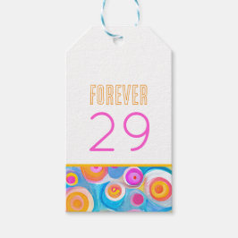 VOOR ALTIJD 29 Verjaardag Kunst Kleurrijk ELKE LEE Cadeaulabel