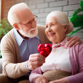 Voor altijd & Altijd Bejaarde Paar Valentijn Feestdagenkaart