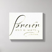 "Voor altijd & Altijd" Canvas | Namen en datums aa Afdruk (Voorkant)