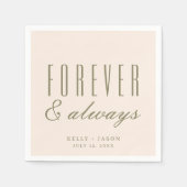 Voor altijd & altijd gouden bruiloft servet (Voorkant)