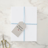 Voor altijd & Altijd | Minimalistische Hart Romant Cadeaulabel (Met Touw)