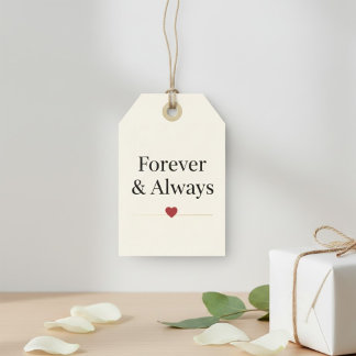 Voor altijd & Altijd | Minimalistische Hart Romant Cadeaulabel