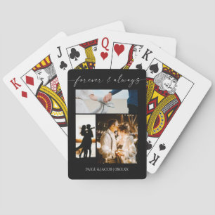 Voor altijd & Altijd Moderne Foto Collage Pokerkaarten