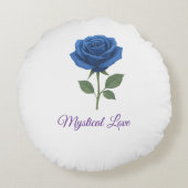 Voor altijd & altijd - Romantisch blauwe roos bloe Rond Kussen (Achterkant)