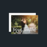 Voor altijd bedankt rustige manuscriptbruiloft dan<br><div class="desc">Een mooi afbeelding van de nieuwe wippen met trendy tekst. De de bruid en groom afbeelding en achterkleur en tekst kunnen worden gepersonaliseerd. Voeg een persoonlijk dankjewel bericht toe en u kunt uw eigen foto uploaden.</div>