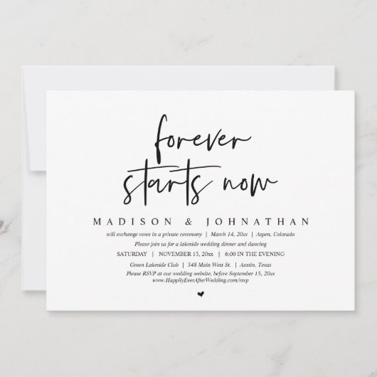 Voor altijd begint het huwelijk nu. kaart (Voorkant)
