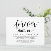 Voor altijd begint nu een bruiloft met een opkomst kaart (Staand voorkant)