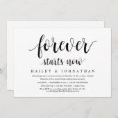 Voor altijd begint nu een bruiloft met een opkomst kaart (Voorkant / Achterkant)