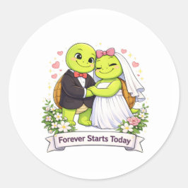 Voor altijd begint vandaag ronde sticker