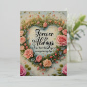 Voor altijd bruiloft Jubileum Folie Uitnodiging (Staand Voorkant)